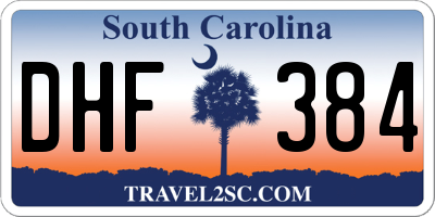 SC license plate DHF384