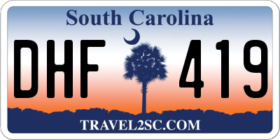 SC license plate DHF419