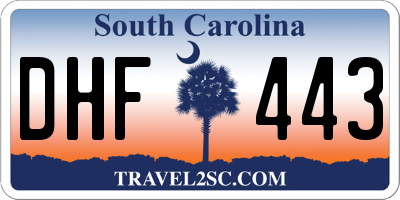 SC license plate DHF443