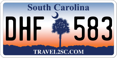 SC license plate DHF583