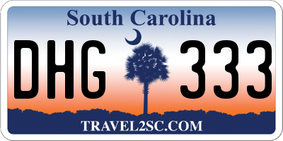 SC license plate DHG333