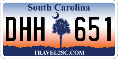 SC license plate DHH651