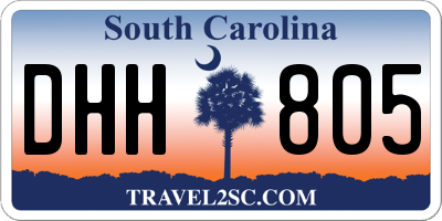 SC license plate DHH805
