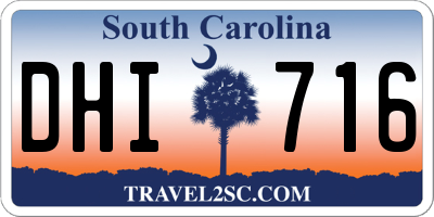 SC license plate DHI716