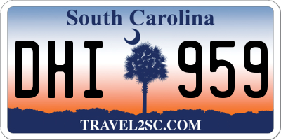 SC license plate DHI959
