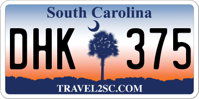 SC license plate DHK375
