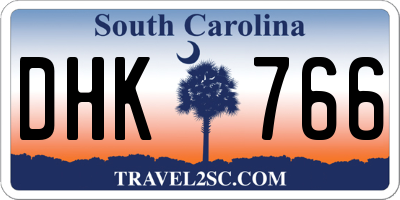 SC license plate DHK766