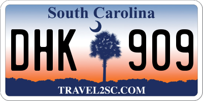 SC license plate DHK909