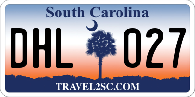 SC license plate DHL027