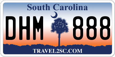 SC license plate DHM888