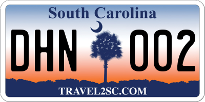 SC license plate DHN002