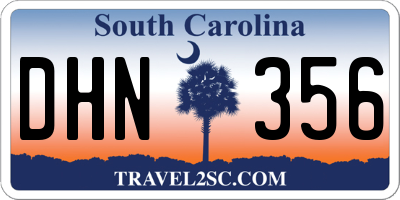 SC license plate DHN356