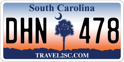 SC license plate DHN478