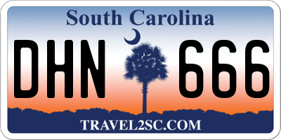 SC license plate DHN666