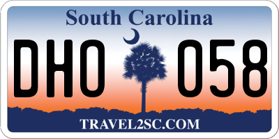 SC license plate DHO058