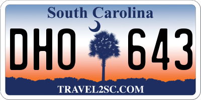 SC license plate DHO643