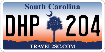 SC license plate DHP204