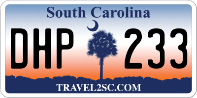 SC license plate DHP233