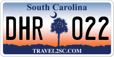 SC license plate DHR022