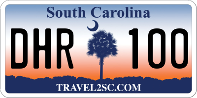 SC license plate DHR100