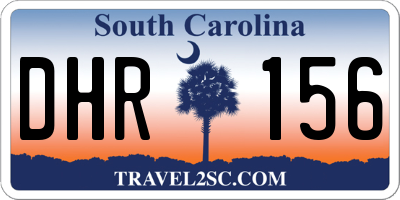 SC license plate DHR156