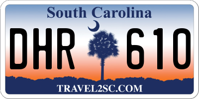 SC license plate DHR610