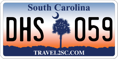 SC license plate DHS059