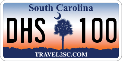 SC license plate DHS100