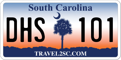 SC license plate DHS101