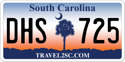SC license plate DHS725