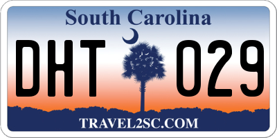 SC license plate DHT029