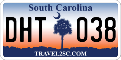 SC license plate DHT038