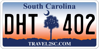 SC license plate DHT402