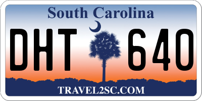 SC license plate DHT640