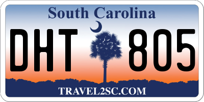 SC license plate DHT805