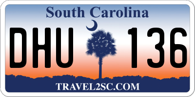 SC license plate DHU136