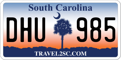 SC license plate DHU985