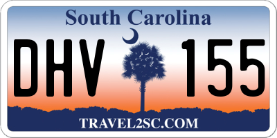 SC license plate DHV155