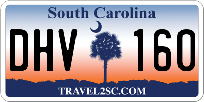 SC license plate DHV160
