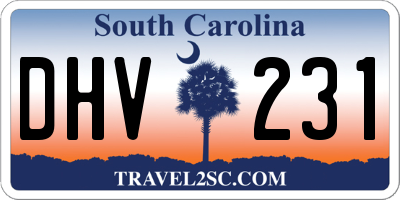 SC license plate DHV231
