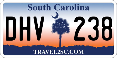 SC license plate DHV238