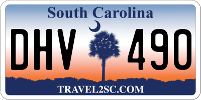 SC license plate DHV490