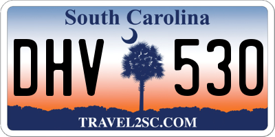 SC license plate DHV530