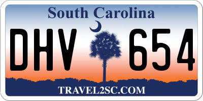 SC license plate DHV654