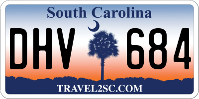 SC license plate DHV684
