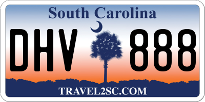 SC license plate DHV888