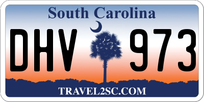 SC license plate DHV973