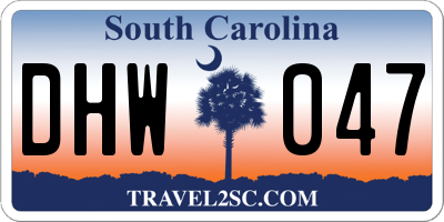 SC license plate DHW047