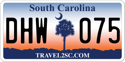 SC license plate DHW075