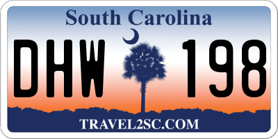 SC license plate DHW198